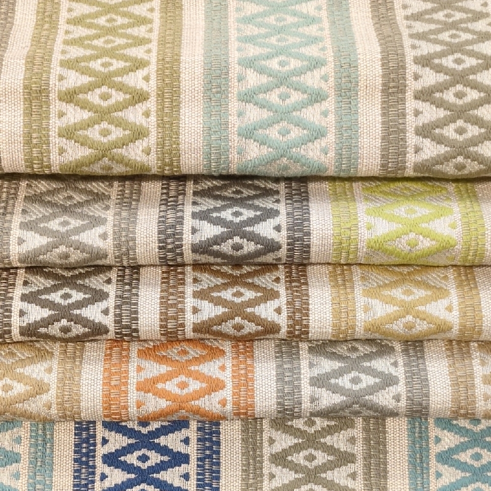 Colorful Geometric Patterned Textural Woven Fabric - 5 pieces 18" x 18"